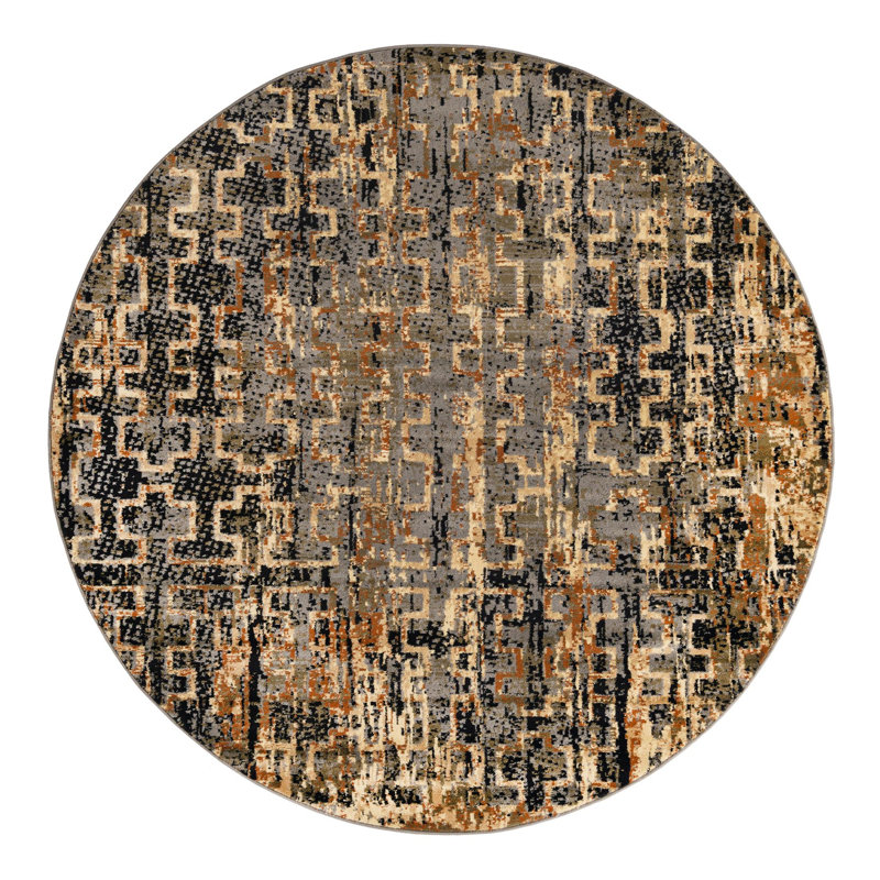 Karwan Geometric Indoor Rug, Round 7'