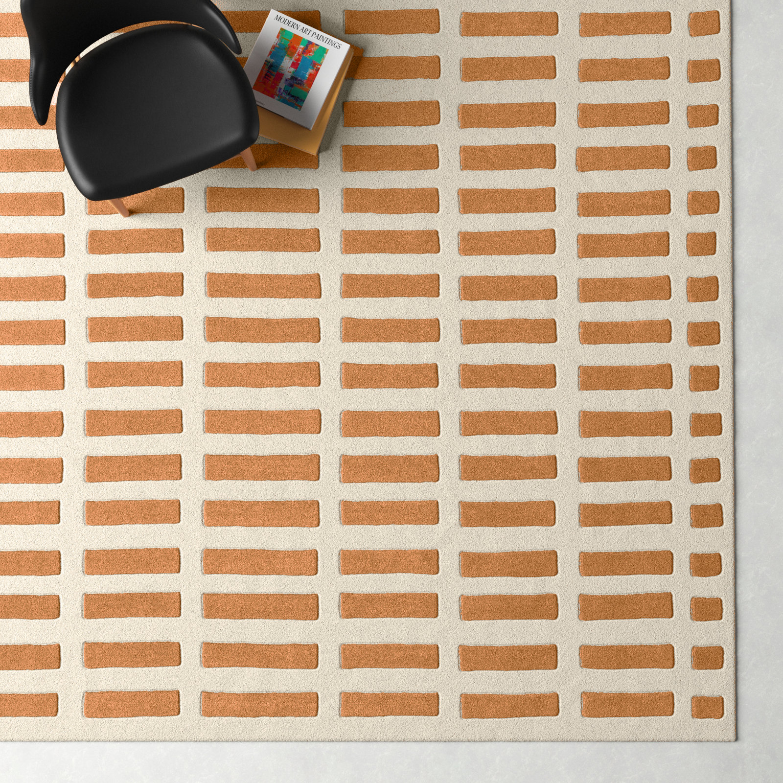 Jason Wu Hand-Woven Geometric Orange Rug, Rectangle 8'10" x 12'