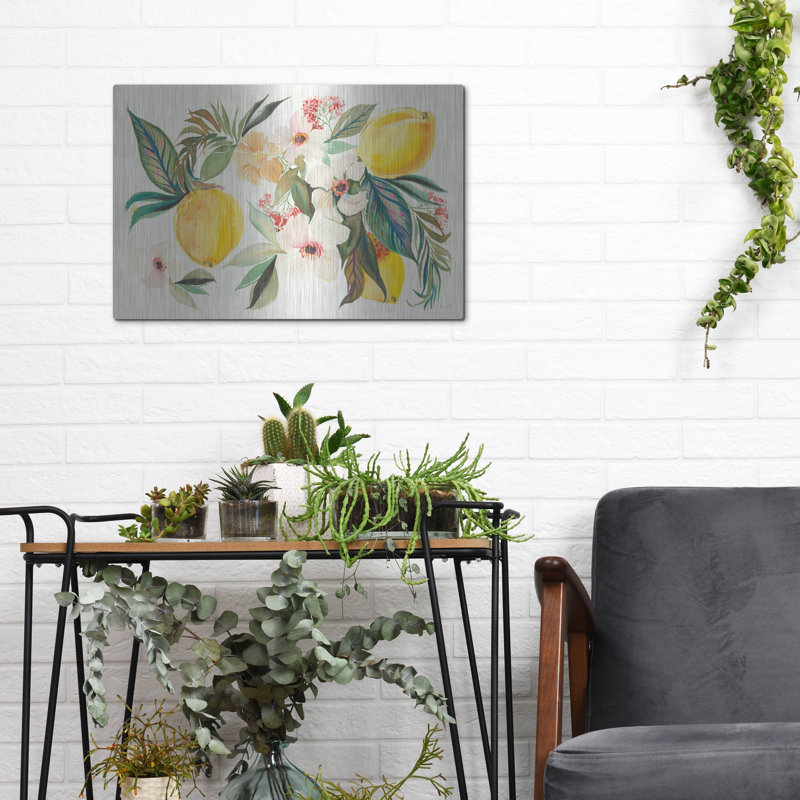 Art mural en métal «Citrus Summer 1 V2» par Kristy riz, 16 po x 12 po, H 12 po x l 16 po