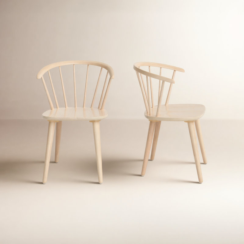Chaise de salle à manger en bois massif Sheffield, Blanc délavé