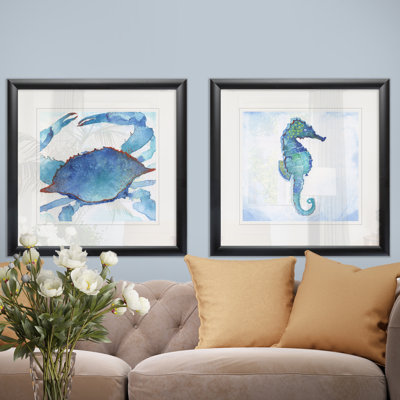 «Galapagos Crab», ensemble de 2 reproductions sur papier encadrées