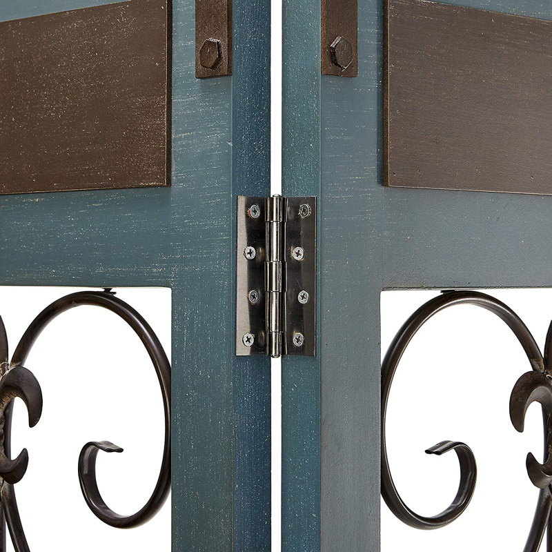 SG-261 Provence Iron Scroll 3-Panel Screen