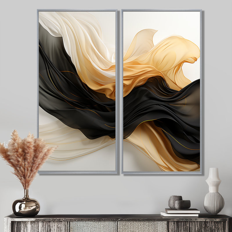 Crediton - Shapes Large Large Canvas Prints, 20" H x 24" W, Floater Framed Print, Silver