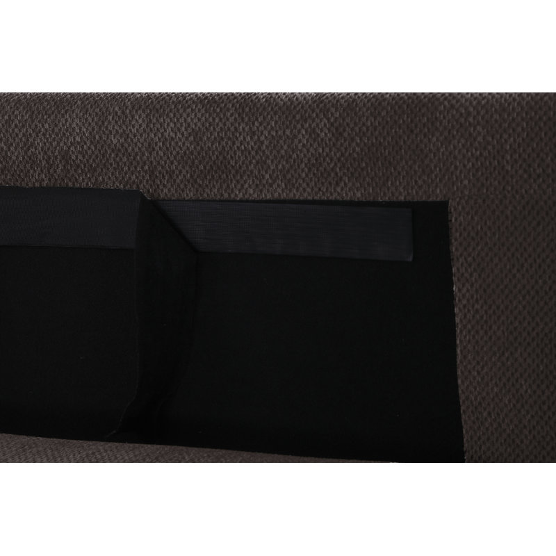 Canapé modulaire en chenille 5 pièces Khailey, Polyester gris foncé
