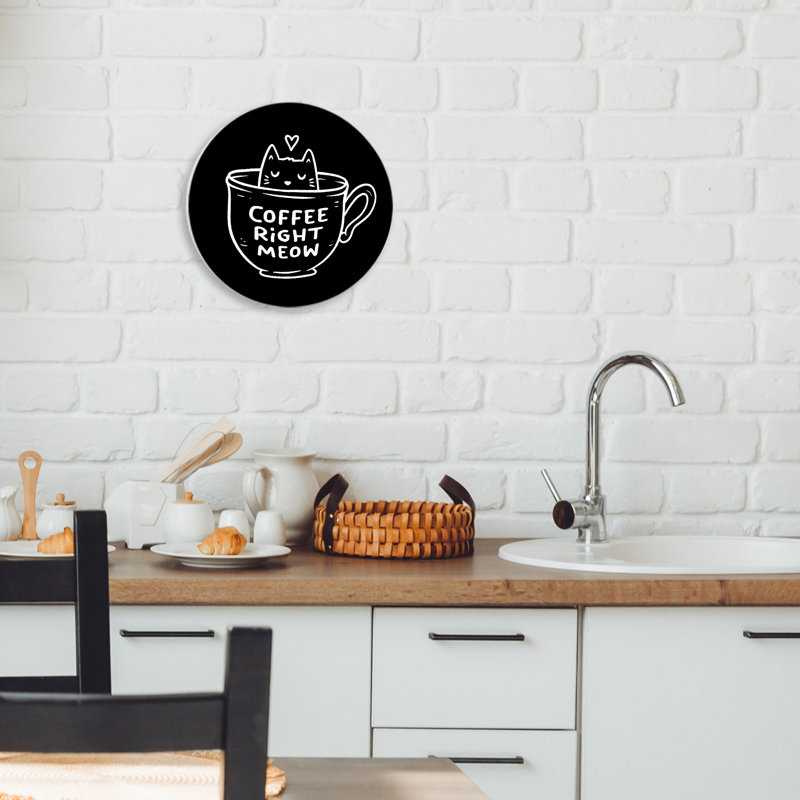 Plaque murale Coffee Right Meow, design par EduEly Designs