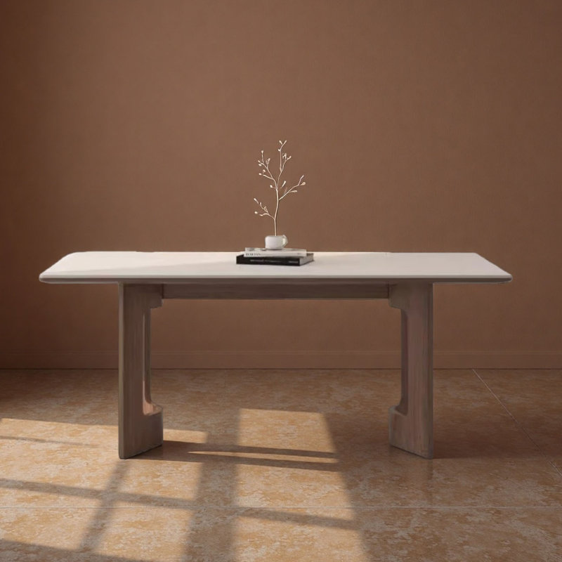 Plotkin Solid Wood & Rock-Panel Dining Table, 29.5”H x 70.9”L x 31.5”W