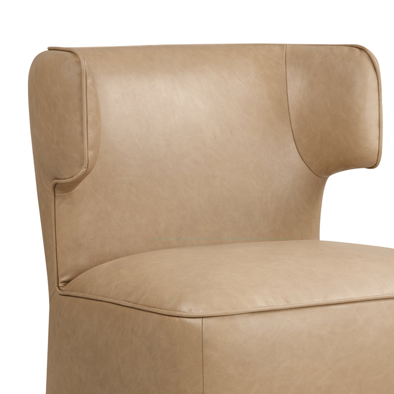 Chaise de salle à manger en cuir avec roulettes Sardinia, Copley Brown Performance