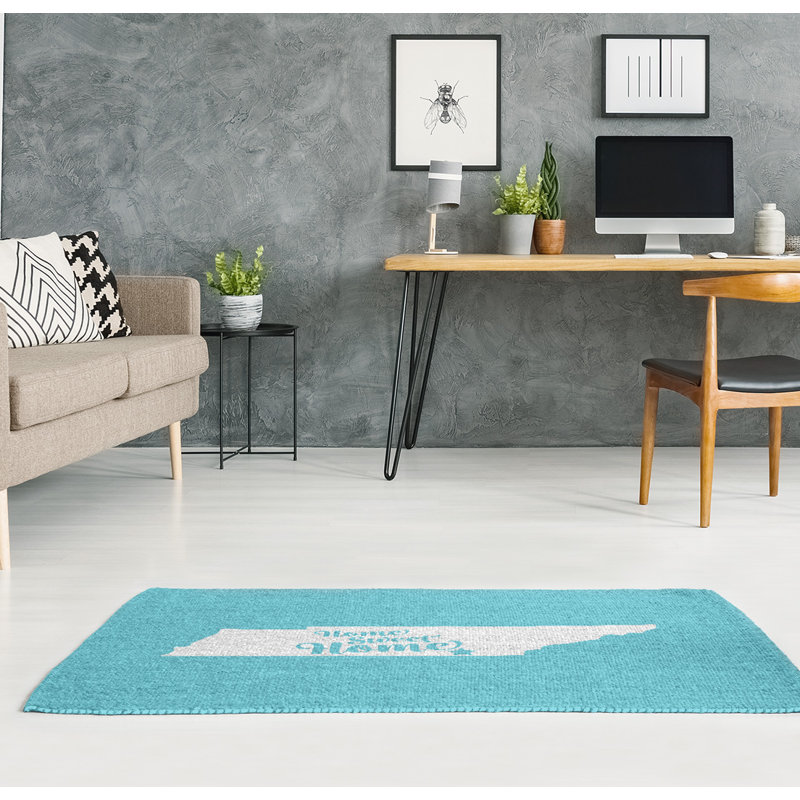 Tapis de maison bleu doux Chattanooga, Rectangle 5 pi x 7 pi