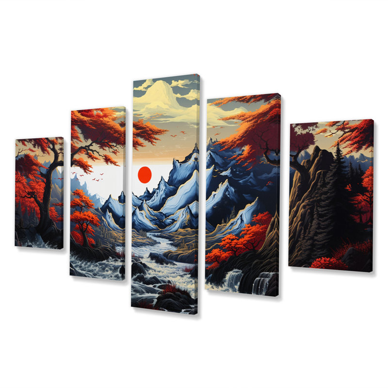 Charming Asian Sceneries - Chinese Wall Art Print - 5 Panels