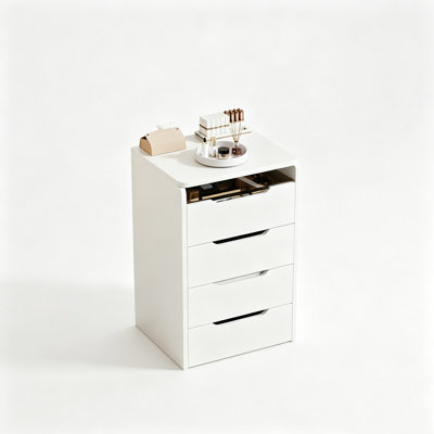 Uwant 3-in-1 Vanity Desk with Flip-Top Mirror, Visible Glass Desktop, and 3 Drawers Compact Makeup Vanity Set for Bedroom Walnut 60cm