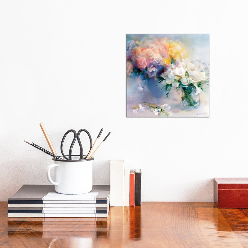 Waxing Gibbous Moon - Blue by Willem Haenraets - Wrapped Canvas Painting, 30.48 cm H x 30.48 cm W