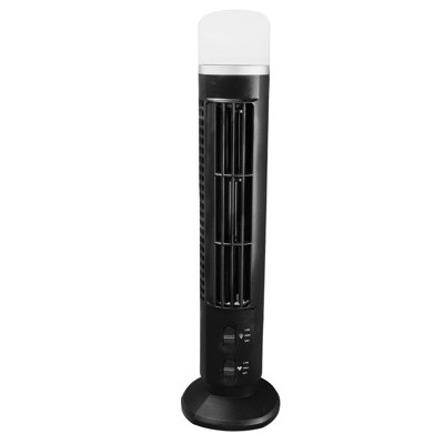 Bladeless Tower Fan Portable USB Desk Fan With Light For Home Bedroom Office
