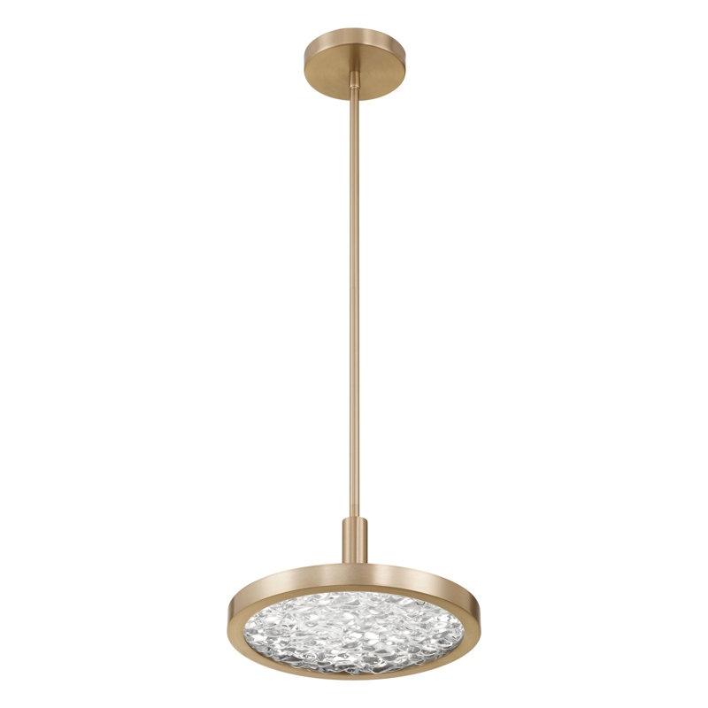 Luminaire suspendu convertible à DEL de 5 pouces avec verre d'eau transparent Jerold, H 11 po x l 18 po x P 18 po