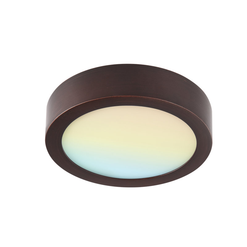 13 in. Round Color Selectable Integrated LED Flush Mount Downlight, Bronze
