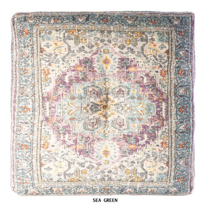 COUSSIN DE COFFRET COTON ANTIQUE TAPESTRY, H 18 po x l 18 po, Look mer vert rétro 