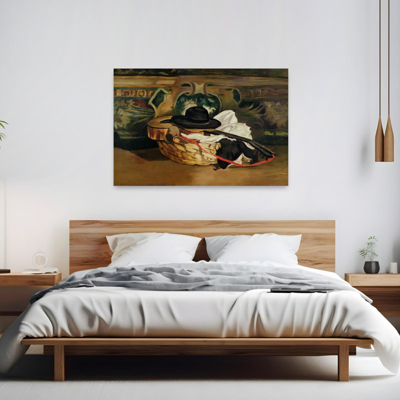 Nature morte : Guitare et sombrero, 1862 - Estampe d'art mural abstrait contemporain, H 40 po x l 60 po