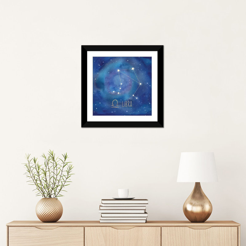 « star sign libra », impression sur toile, H 24 po x l 24 po x P 1 po, Papier d'art encadré noir