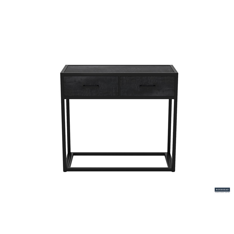 90cm Solid Wood Top Console Table, Mango Black