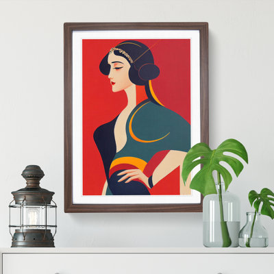 XV1022-5304X Woman Art Deco Style No.4 1 Piece Single Picture Frame Wall Art