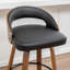 Tabouret de comptoir moderne pivotant rembourré avec pivot à 360 °, siège demi-tonneau et dossier incurvé-120155852-120155854
