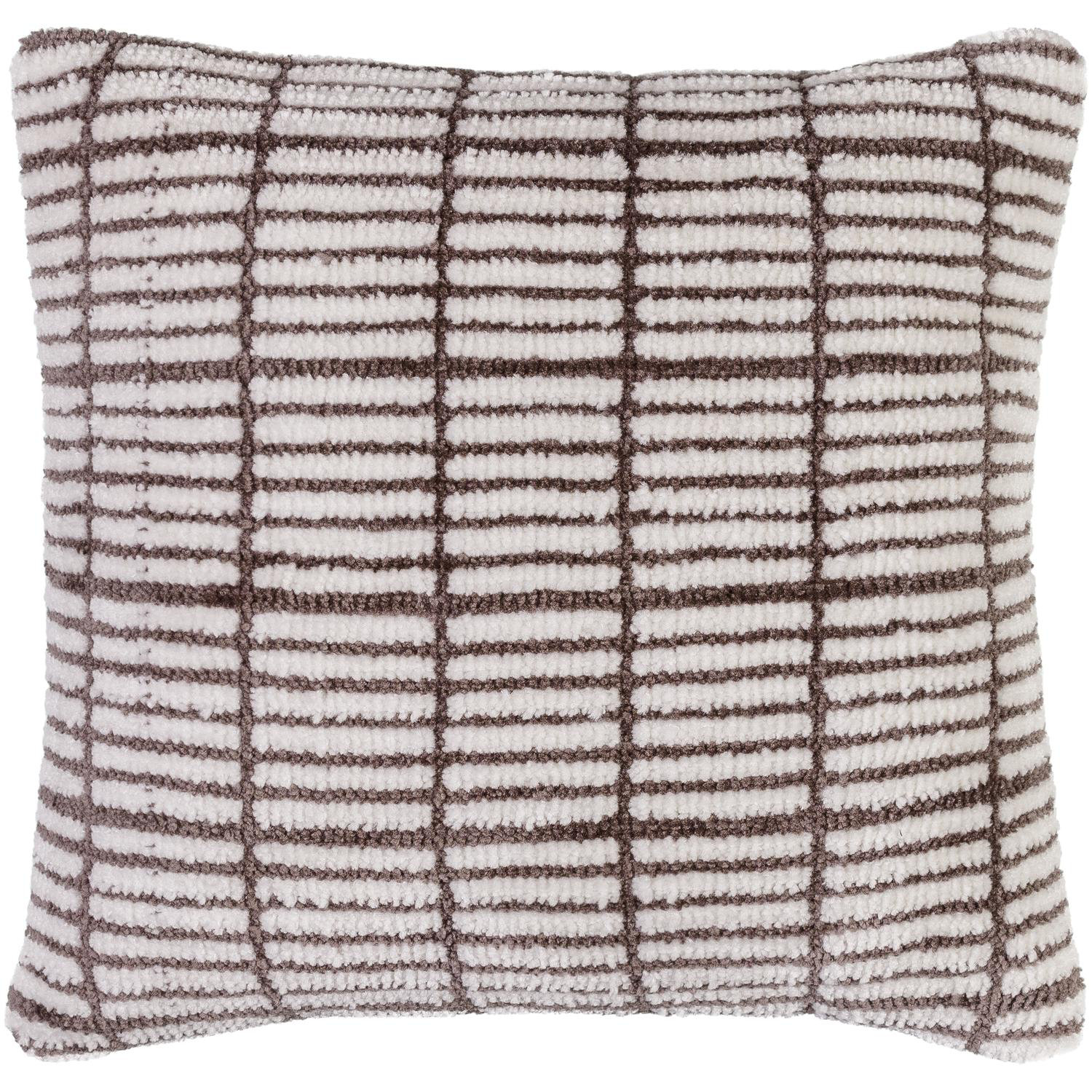 Wanderer Plaid Throw Pillow, 18" x 18", Polyester/Polyfill, Light Charcoal