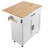 Kitchen Island Cart with Solid Wood Top, 35.4" Width Mobile Carts with Storage Cabinet, Rolling Kitchen Table with Spice Rack, Towel Rack, Drop Leaf and Drawer, Portable Islands on Wheels, White