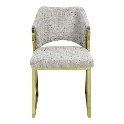 Alyanna Fabric Upholstered Back Side Chair in Gray/Gold -  Orren Ellis, E9E543C0622F4E1DA4FA81079823C774