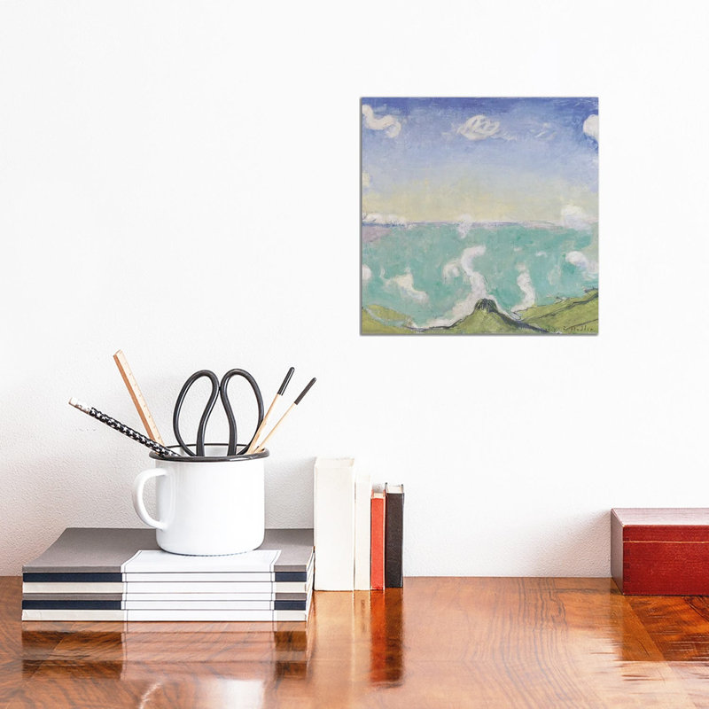 Paysage près de Caux avec nuages ​​​​ascendants - 1917 - Reproduction d'art mural - Toile tendue, 12 po x 12 po, Sans cadre