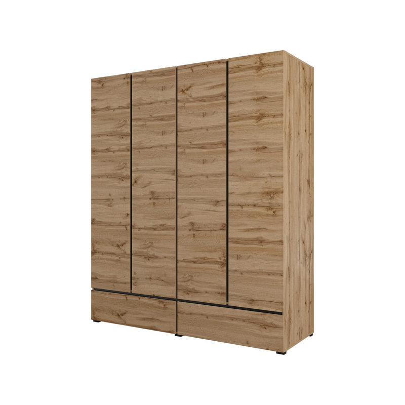Kross 2 Door Manufactured Wood Wardrobe, Oak Wotan