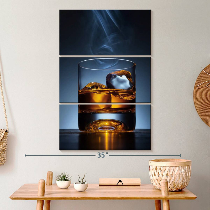 " Cool Whiskey " 3 - Pieces, 32" H x 20" W x 1.25" D
