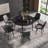 Four-Leg Round Sintered Stone Dining Table With Lazy Susan-1524948219-1493878115