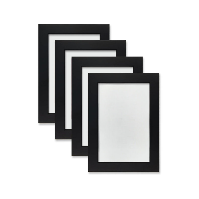 Picture Frame for Tabletop and Wall Mounting 10 x 15 cm, Solid Wood Frames with Plexiglass Set of 4