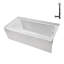 Baignoire en alcôve en acrylique blanc brillant avec drain extérieur 66 po x 32 po Streamline-101699244