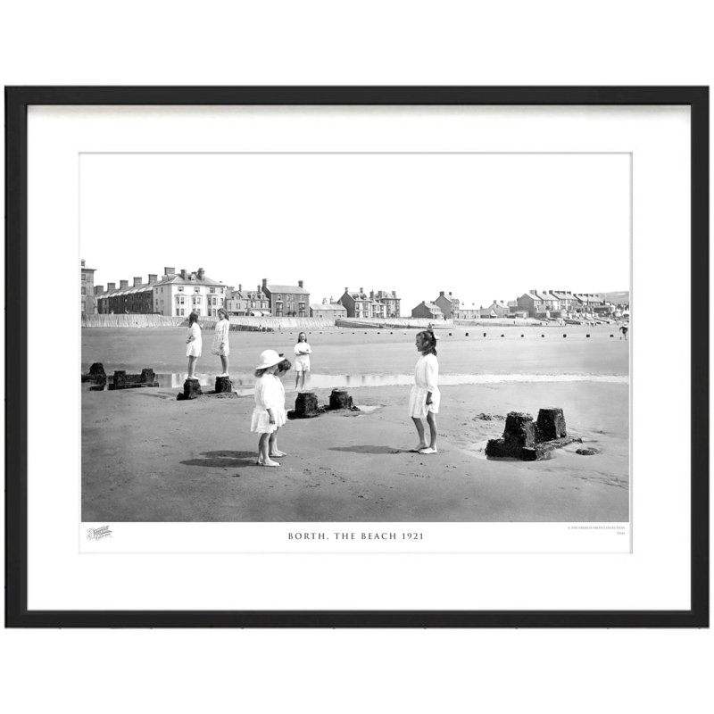 Borth, The Beach 1921 by Francis Frith - Single Picture Frame Print, 45cm H x 60cm W x 2.3cm D