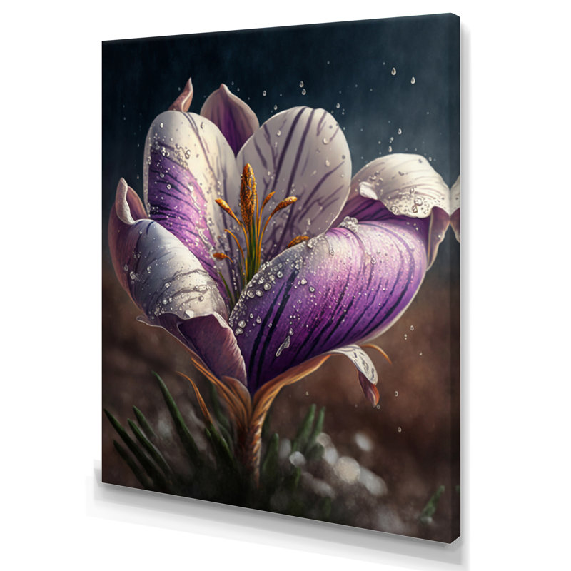 «Blooming Crocus I», reproduction sur toile, L 12 po x H 20 po, Toile tendue