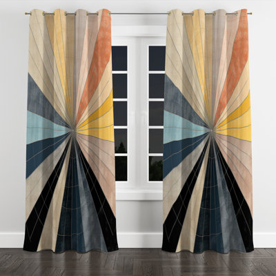 Mid-Century New Balance Abstract Geometrics III - Abstract Blackout Grommet Curtain - 1 Panel