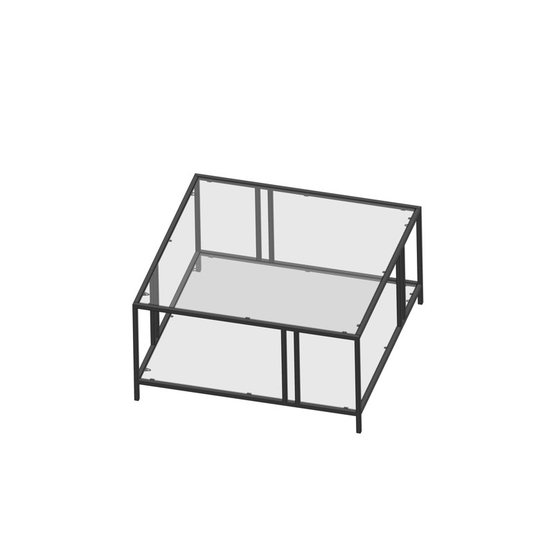 Four Leg Coffee Table with Storage, Black