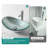 Bathroom Tempered Glass Sink, Vessel Bathroom Sink With Chrome Pop-Up Drain