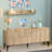 70.9'' Wide Rectangle 5 Cabinets Console Table With 1 Wall Shelf