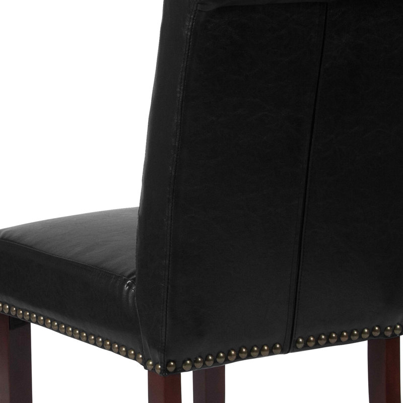 Feige Parsons Chairs-Rolled Back, Accent Nail Trim, Black
