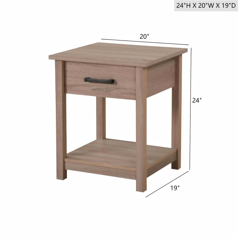 Table de chevet élégante et contemporaine, Marron clair