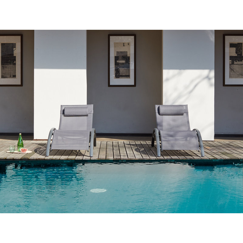 Abass Outdoor Chaise Lounge, Gray
