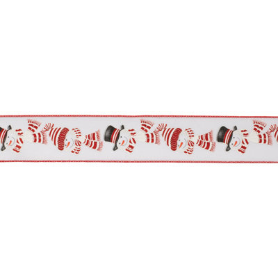 Glittered Snowman Wired Ribbon