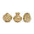 Gold Ceramic Decorative Vase with Varying Patterns Set-618320508