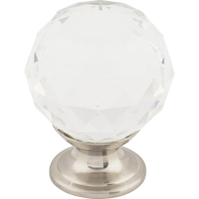 Clear Crystal 1 3/8" Diameter Round Knob