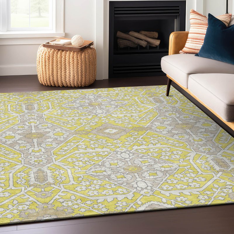 Malek Floral Indoor / Outdoor Rug, Rectangle 9' x 12'