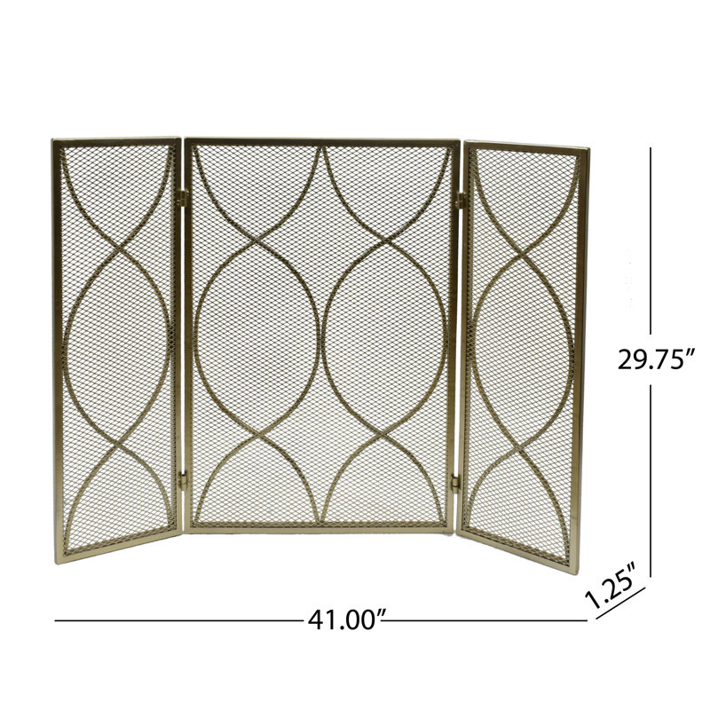 Iron Fireplace Screen, Gold