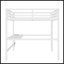 Lit mezzanine en métal pour grand lit avec prise de courant, lumière DEL et bureau, conception compacte et peu encombrante, noir-131377652