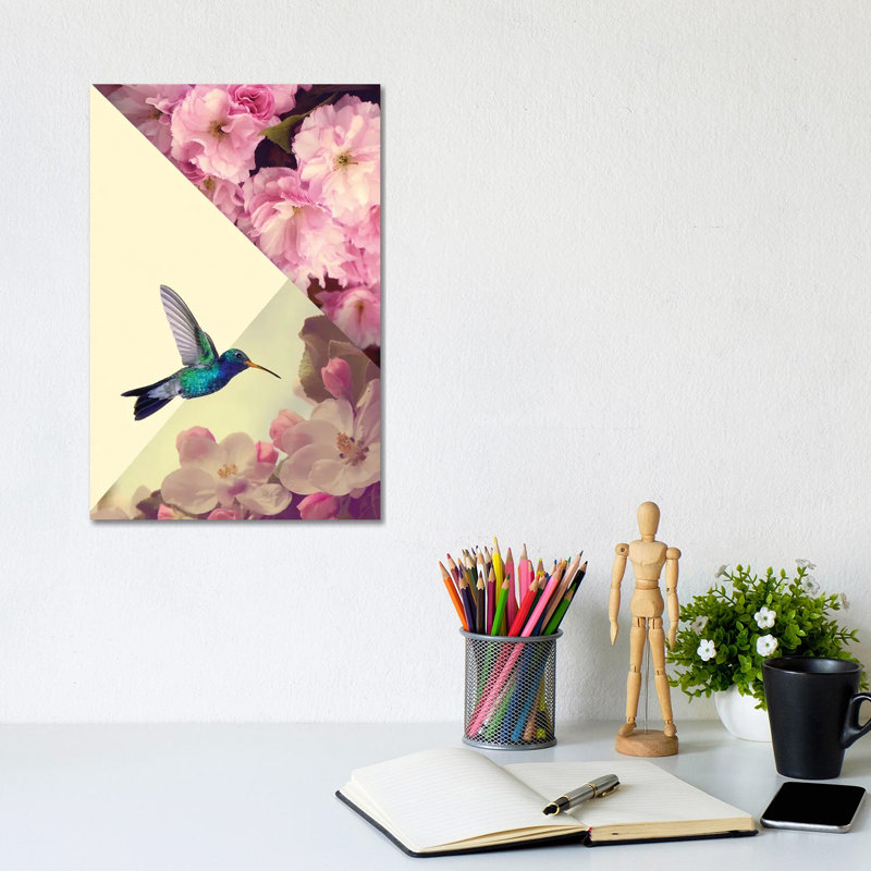 Humming Bird in Love 1 Piece Wrapped Canvas Wall Art, 30.48cm H x 20.32cm W x 1.91cm D