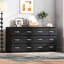 Unité de rangement moderne noire avec 6 tiroirs - pour l'organisation à domicile - 6 tables d'appoint pour la chambre à coucher, le salon et le vestibule-989717641